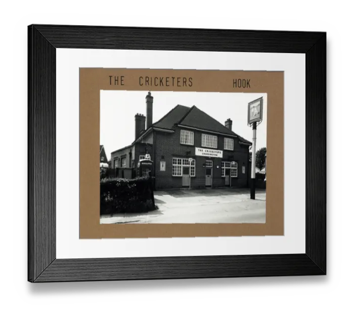 Framed Print : Photograph of Cricketers PH, Hook, Surrey Framed Print : Photograph of Cricketers PH, Hook, Surrey