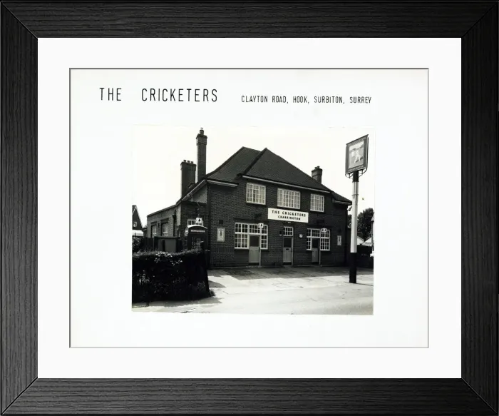Framed Print : Photograph of Cricketers PH, Hook, Surrey Framed Print : Photograph of Cricketers PH, Hook, Surrey
