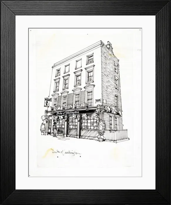 Framed Print : Sketch of Duke Of Wellington PH, Marylebone, London Framed Print : Sketch of Duke Of Wellington PH, Marylebone, London