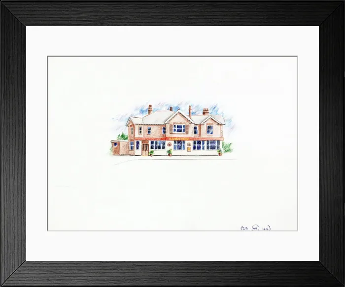 Framed Print : Sketch of Dukes Head PH, Laindon Common, Essex Framed Print : Sketch of Dukes Head PH, Laindon Common, Essex