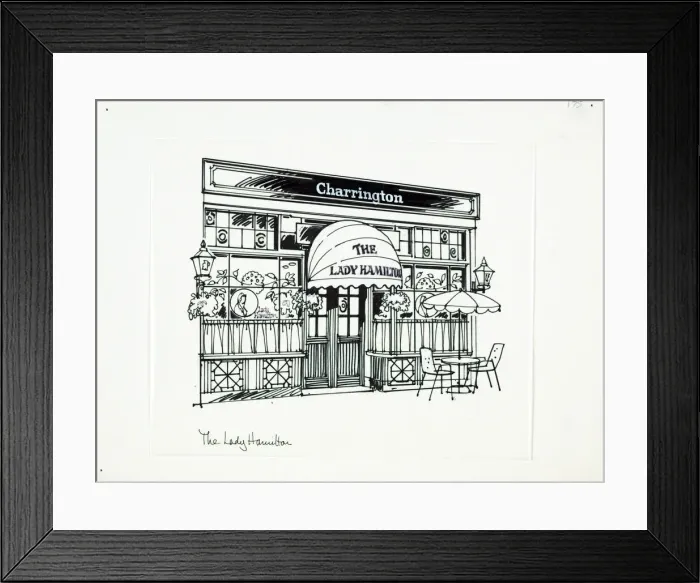 Framed Print : Sketch of Duncannon Restaurant, Charing Cross, London Framed Print : Sketch of Duncannon Restaurant, Charing Cross, London