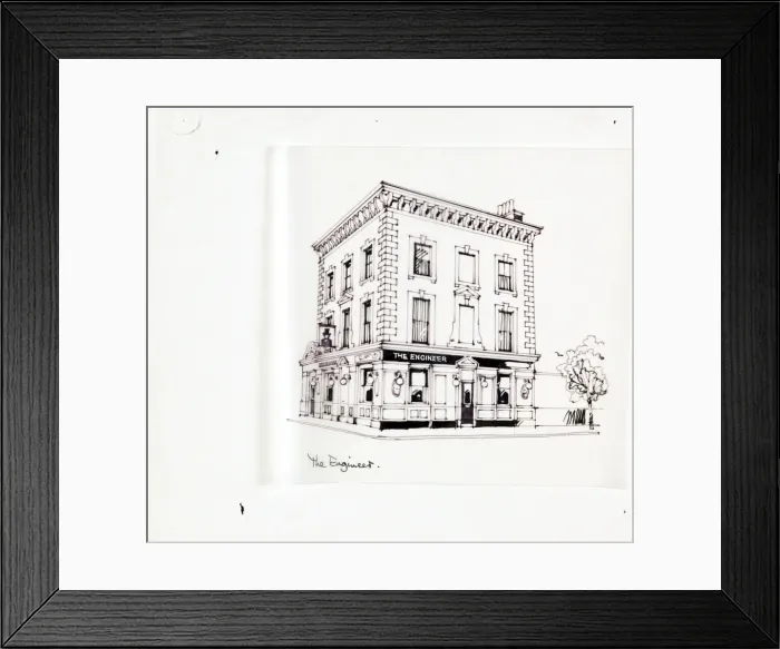 Framed Print : Sketch of Engineer PH, Chalk Farm, London Framed Print : Sketch of Engineer PH, Chalk Farm, London