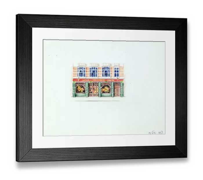 Framed Print : Sketch of Feathers Hotel, Westminster, London Framed Print : Sketch of Feathers Hotel, Westminster, London