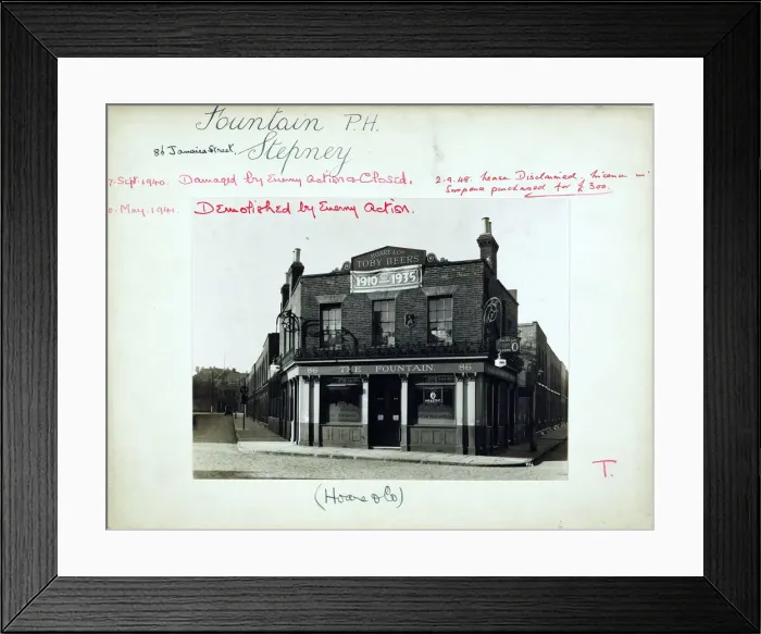 Framed Print : Photograph of Fountain PH, Stepney, London Framed Print : Photograph of Fountain PH, Stepney, London