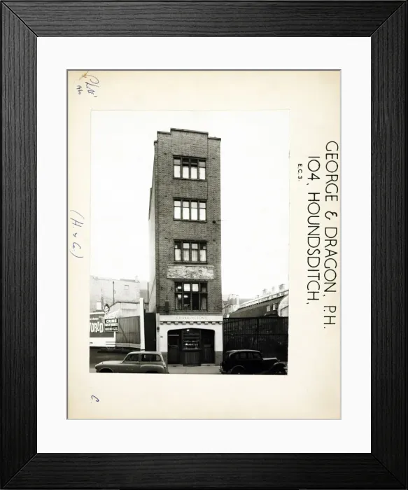 Framed Print : Photograph of George & Dragon PH, Houndsditch (New), London Framed Print : Photograph of George & Dragon PH, Houndsditch (New), London