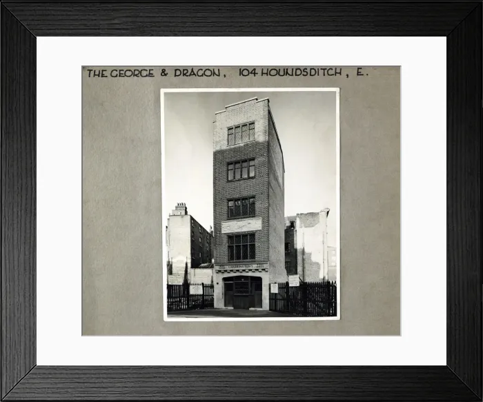 Framed Print : Photograph of George & Dragon PH, Houndsditch (New), London Framed Print : Photograph of George & Dragon PH, Houndsditch (New), London