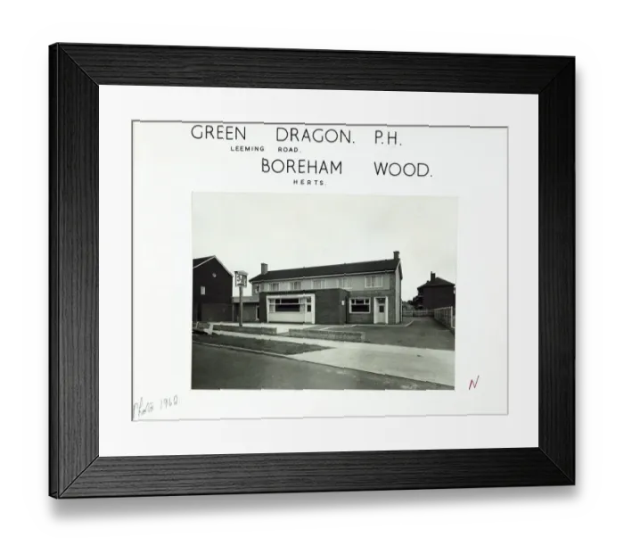 Framed Print : Photograph of Green Dragon PH, Borehamwood, Hertfordshire Framed Print : Photograph of Green Dragon PH, Borehamwood, Hertfordshire