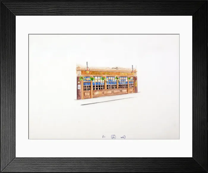 Framed Print : Sketch of Green Man PH, Soho, London Framed Print : Sketch of Green Man PH, Soho, London