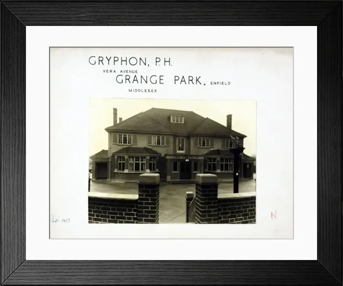 Framed Print : Photograph of Gryphon PH, Grange Park, London Framed Print : Photograph of Gryphon PH, Grange Park, London