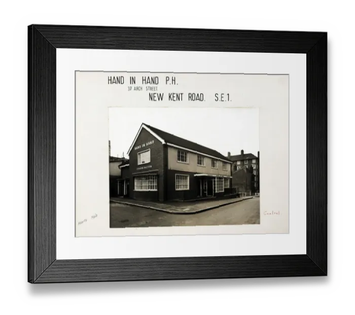 Framed Print : Photograph of Hand In Hand PH, New Kent Road (New), London Framed Print : Photograph of Hand In Hand PH, New Kent Road (New), London