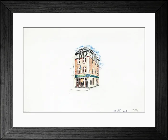 Framed Print : Sketch of Magpie & Stump PH, Old Bailey, London Framed Print : Sketch of Magpie & Stump PH, Old Bailey, London