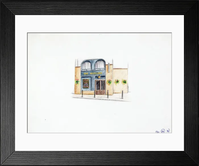 Framed Print : Sketch of Mudlark PH, London Bridge, London Framed Print : Sketch of Mudlark PH, London Bridge, London