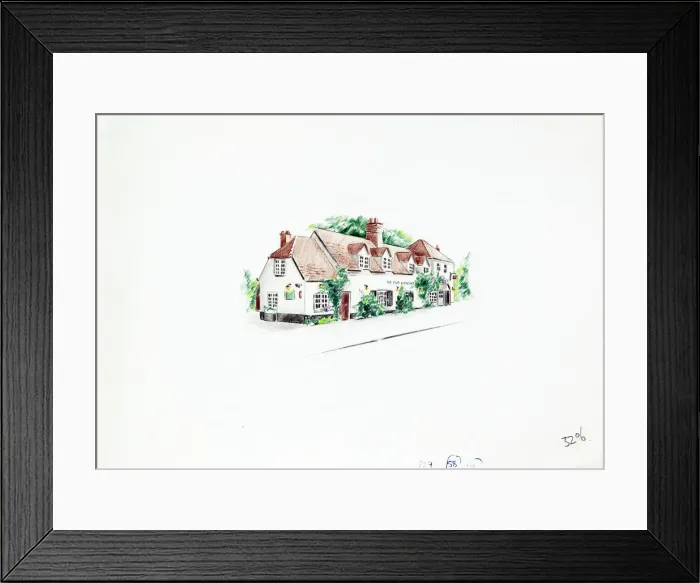 Framed Print : Sketch of Old Hatchet PH, Brighton, Sussex Framed Print : Sketch of Old Hatchet PH, Brighton, Sussex