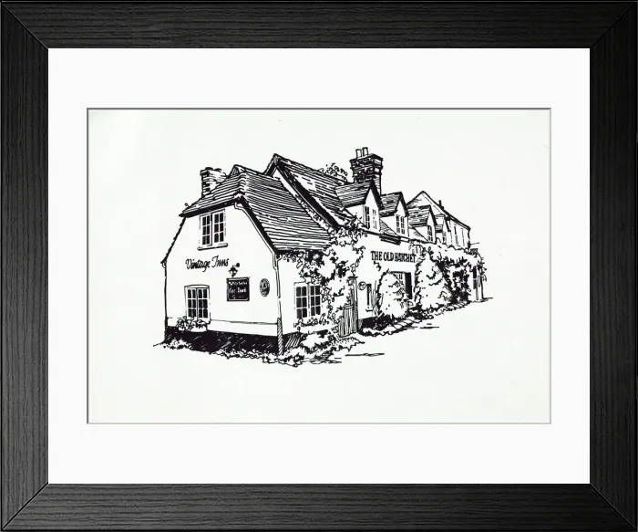 Framed Print : Sketch of Old Hatchet PH, Brighton, Sussex Framed Print : Sketch of Old Hatchet PH, Brighton, Sussex