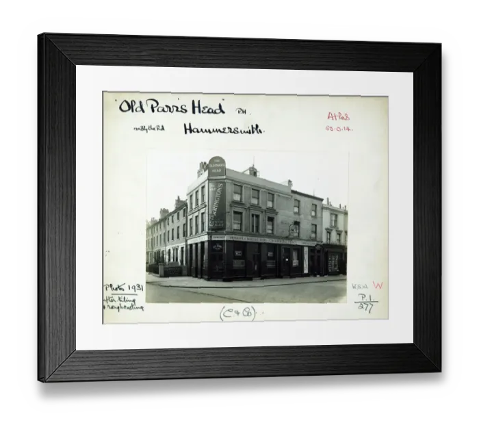 Framed Print : Photograph of Old Parrs Head PH, Hammersmith, London Framed Print : Photograph of Old Parrs Head PH, Hammersmith, London