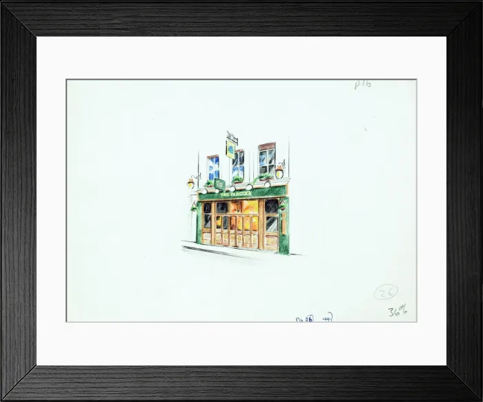 Framed Print : Sketch of Peacock PH, Strand, London Framed Print : Sketch of Peacock PH, Strand, London