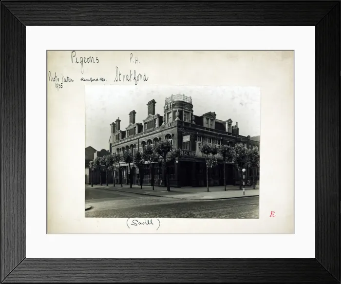Framed Print : Photograph of Pigeons PH, Stratford, London Framed Print : Photograph of Pigeons PH, Stratford, London