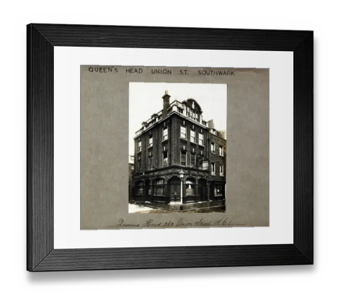 Framed Print : Photograph of Queens Head PH, Southwark, London Framed Print : Photograph of Queens Head PH, Southwark, London