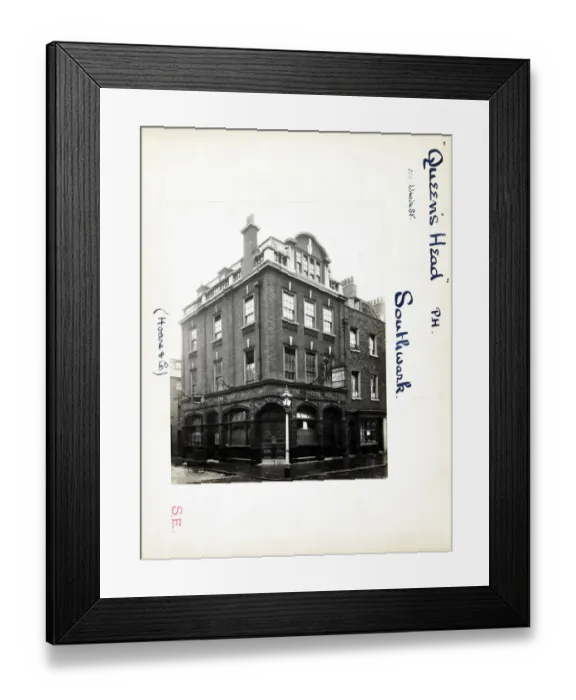 Framed Print : Photograph of Queens Head PH, Southwark, London Framed Print : Photograph of Queens Head PH, Southwark, London