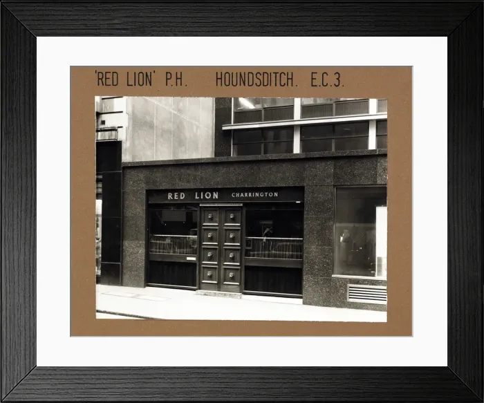 Framed Print : Photograph of Red Lion PH, Houndsditch (New), London Framed Print : Photograph of Red Lion PH, Houndsditch (New), London