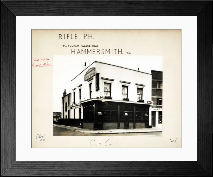 Framed Print : Photograph of Rifle PH, Hammersmith, London Framed Print : Photograph of Rifle PH, Hammersmith, London
