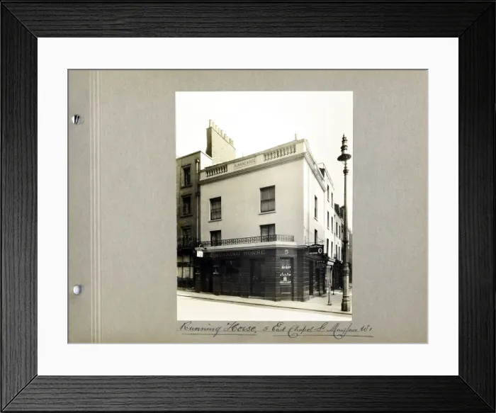 Framed Print : Photograph of Running Horse PH, Mayfair, London Framed Print : Photograph of Running Horse PH, Mayfair, London