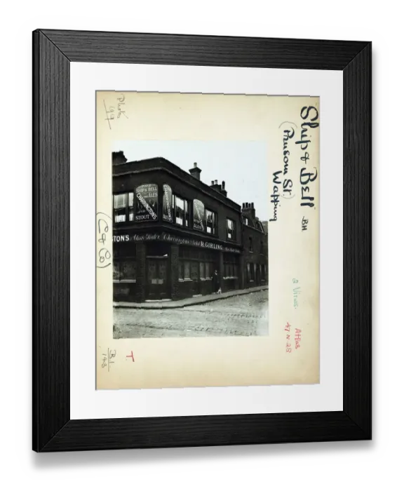 Framed Print : Photograph of Ship & Bell PH, Wapping, London Framed Print : Photograph of Ship & Bell PH, Wapping, London