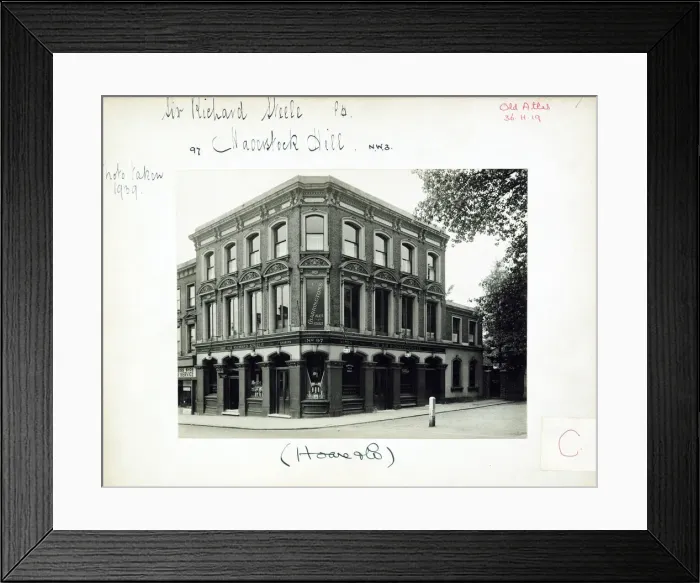 Framed Print : Photograph of Sir Richard Steele PH, Haverstock Hill, London Framed Print : Photograph of Sir Richard Steele PH, Haverstock Hill, London