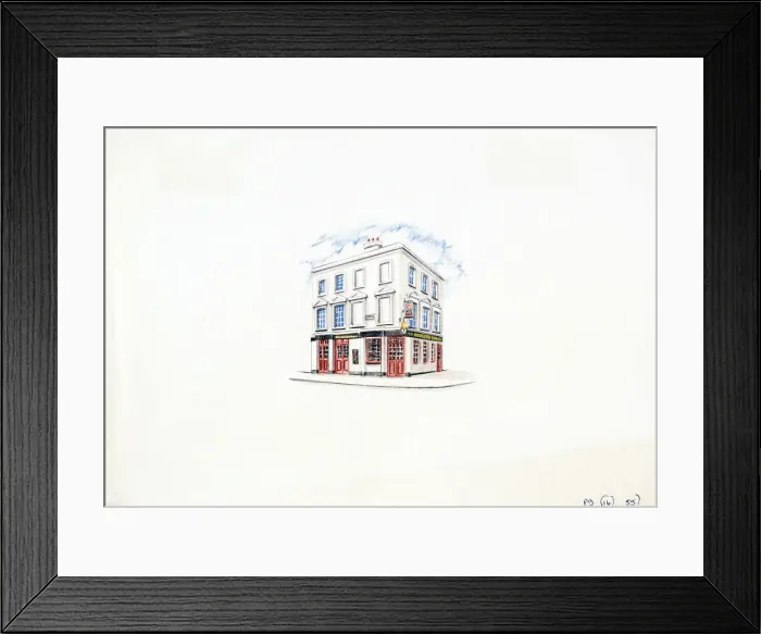 Framed Print : Sketch of St Georges Tavern, Pimlico, London Framed Print : Sketch of St Georges Tavern, Pimlico, London