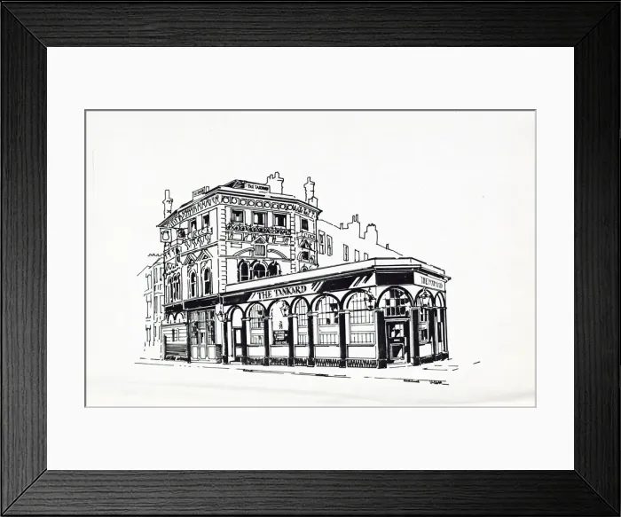Framed Print : Sketch of Tankard PH, Kennington, London Framed Print : Sketch of Tankard PH, Kennington, London
