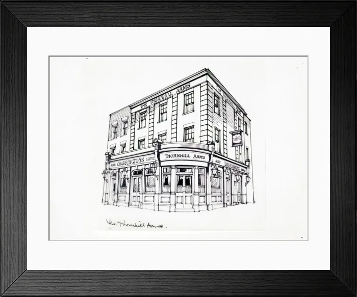 Framed Print : Sketch of Thornhill Arms, Kings Cross, London Framed Print : Sketch of Thornhill Arms, Kings Cross, London