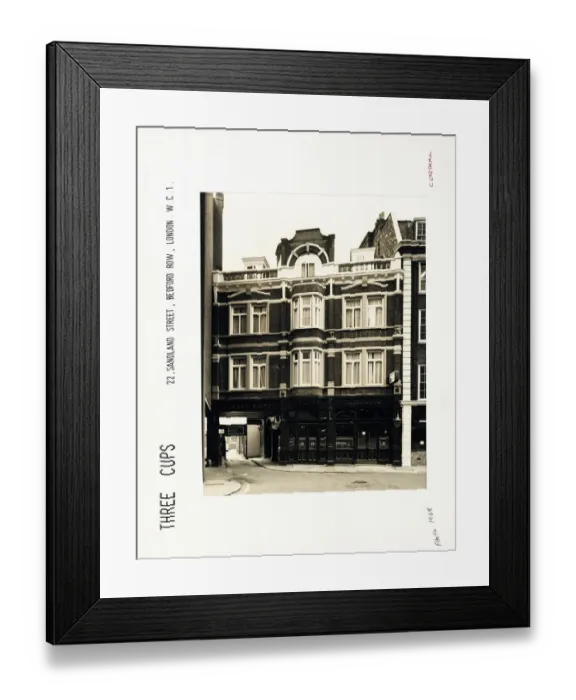 Framed Print : Photograph of Three Cups PH, Bloomsbury, London Framed Print : Photograph of Three Cups PH, Bloomsbury, London