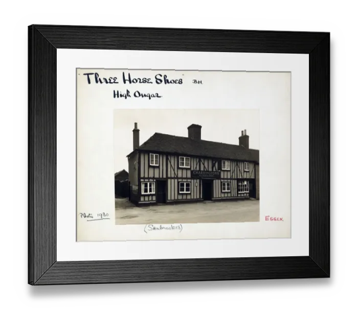 Framed Print : Photograph of Three Horse Shoes PH, High Ongar, Essex Framed Print : Photograph of Three Horse Shoes PH, High Ongar, Essex