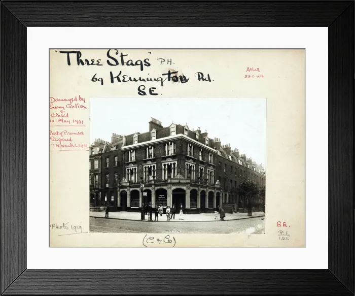 Framed Print : Photograph of Three Stags PH, Kennington, London Framed Print : Photograph of Three Stags PH, Kennington, London