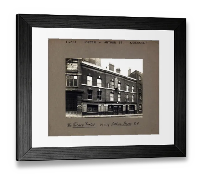 Framed Print : Photograph of Ticket Porter PH, Monument, London Framed Print : Photograph of Ticket Porter PH, Monument, London