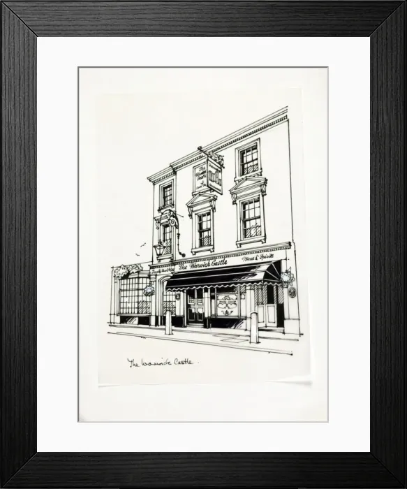 Framed Print : Sketch of Warwick Castle PH, Paddington, London Framed Print : Sketch of Warwick Castle PH, Paddington, London