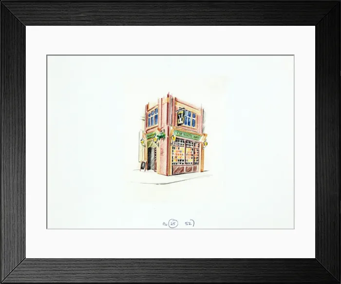 Framed Print : Sketch of White Hart PH, Holborn, London Framed Print : Sketch of White Hart PH, Holborn, London