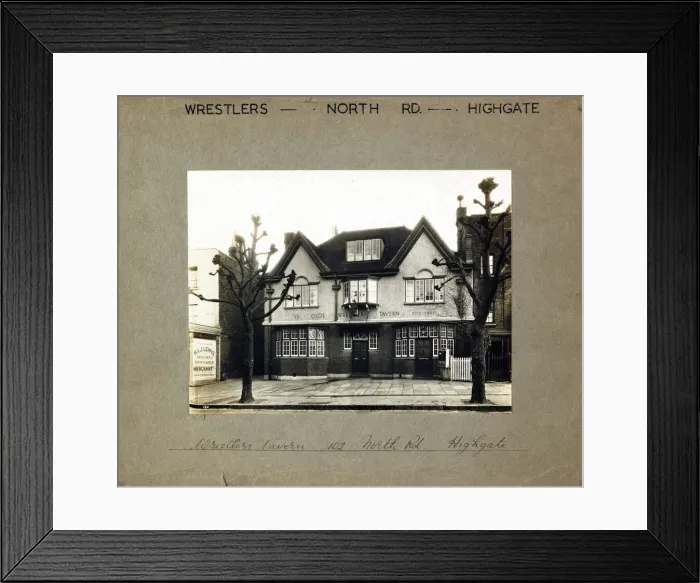 Framed Print : Photograph of Wrestlers PH, Highgate, London Framed Print : Photograph of Wrestlers PH, Highgate, London