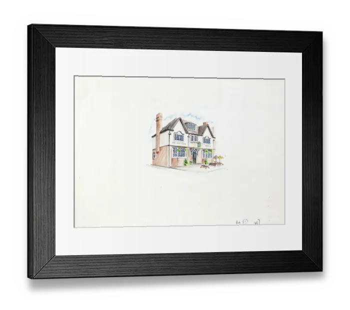 Framed Print : Sketch of Wrestlers PH, Highgate, London Framed Print : Sketch of Wrestlers PH, Highgate, London