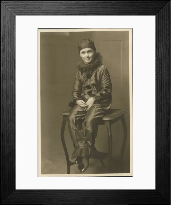 Framed Print : Lovely photograph of a little boy in a pierrot costume. Date: 1920s Framed Print : Lovely photograph of a little boy in a pierrot costume. Date: 1920s