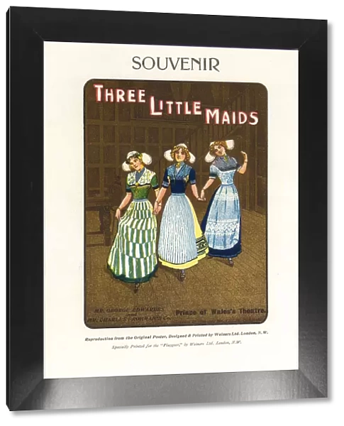Reproduction of the poster, printed by Weiner s, for Three Little Maids staged at