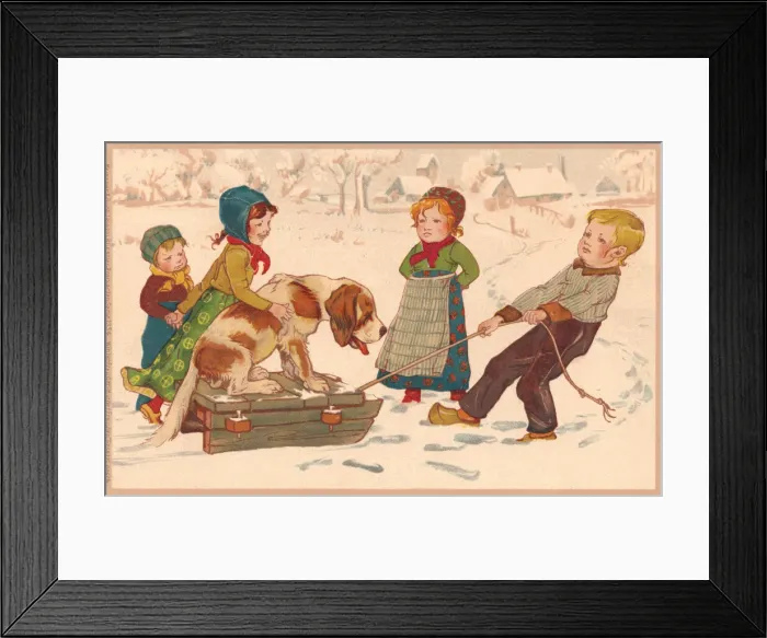 Framed Print : Dog on a Sledge Framed Print : Dog on a Sledge
