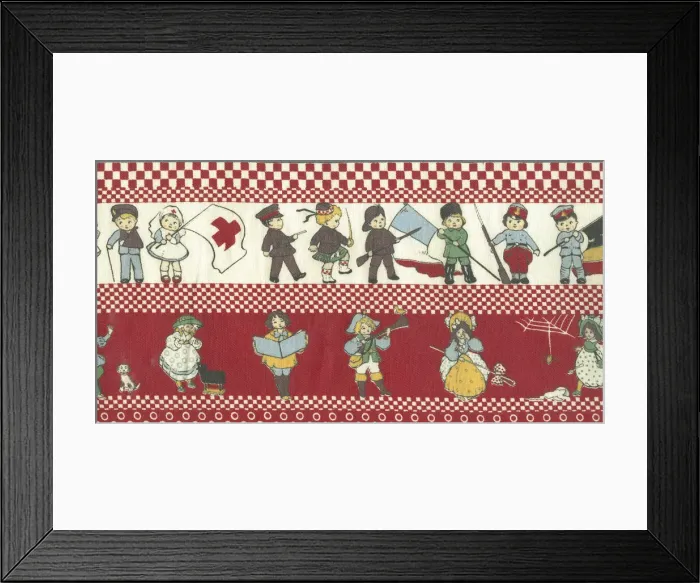 Framed Print : Nursery Fabric Frieze Framed Print : Nursery Fabric Frieze