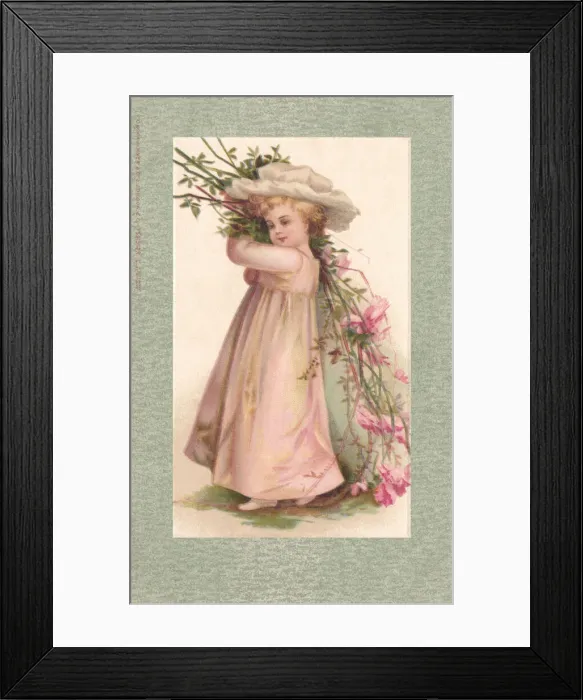 Framed Print : Young Girl with Flowers Framed Print : Young Girl with Flowers
