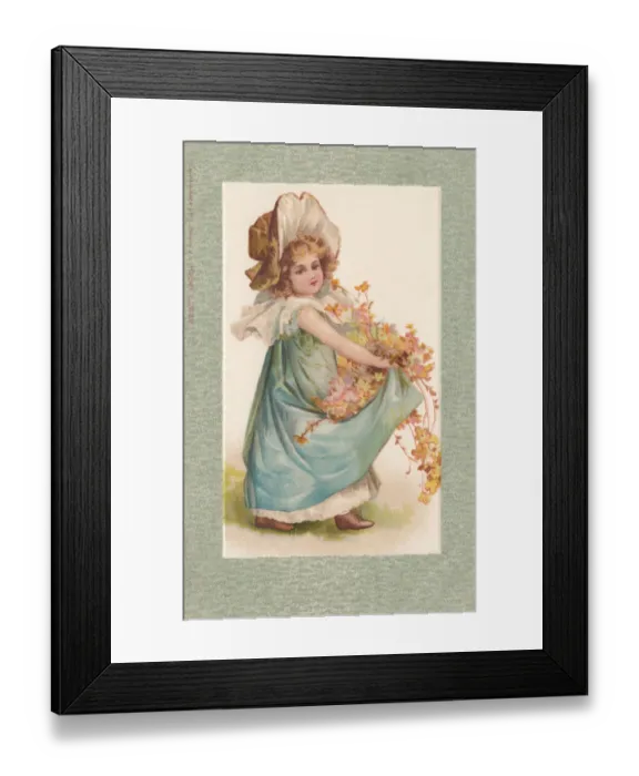Framed Print : Young Girl with Flowers Framed Print : Young Girl with Flowers