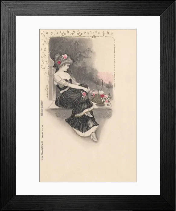 Framed Print : Young Girl with Flowers Framed Print : Young Girl with Flowers