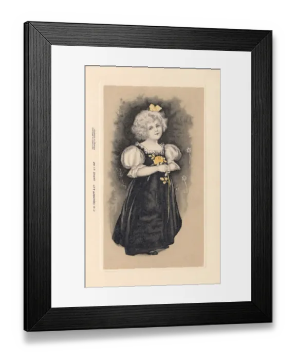 Framed Print : Young Girl with Flowers Framed Print : Young Girl with Flowers