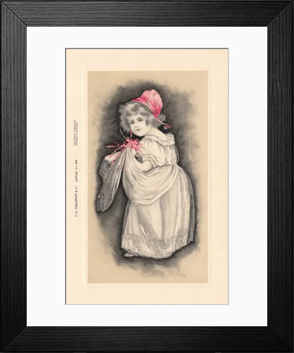Framed Print : Young Girl with Flowers Framed Print : Young Girl with Flowers