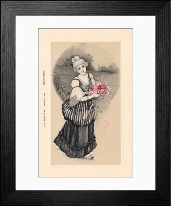 Framed Print : Young Girl with Flowers Framed Print : Young Girl with Flowers