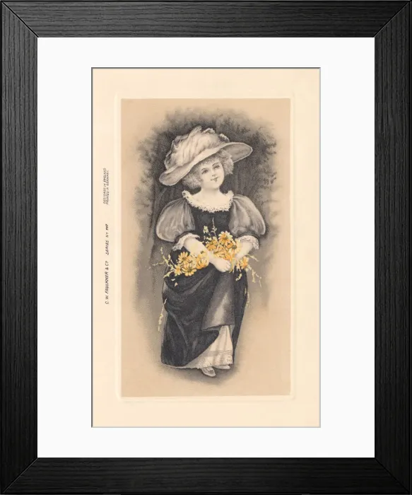 Framed Print : Young Girl with Flowers Framed Print : Young Girl with Flowers